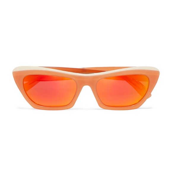 Acne Studios orange mirrored lenses cat eye sunglasses with a dangling piercing - Picture 12 of 12